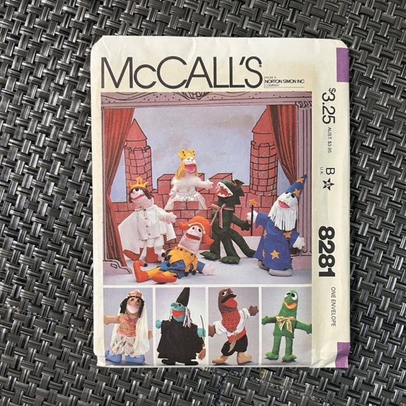 3 Vintage 80's Puppet Craft Patterns Butterick McCalls Puppeteers Puppet Show - Picture 4 of 9
